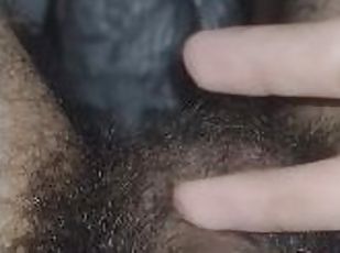 so there was hair from my leg in dick Head and CUM on my cock From my after cum
