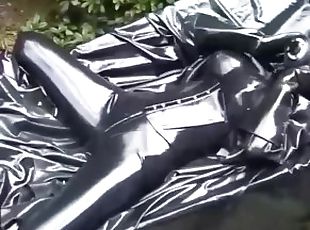 Di luar, Amateur, Hitam, Latex, Kebun, Patung, Topeng, Getah