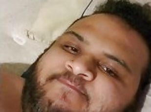 Fat Arab masterbating with cum shot showing dick and balls