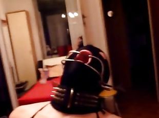POV Assfuck orgasm with dental gag birthday celeion slut