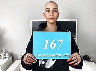 Shaved head girl in casting fuck dream