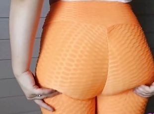 Neon orange leggings are good for farts (full 6 mins video on my Onlyfans)