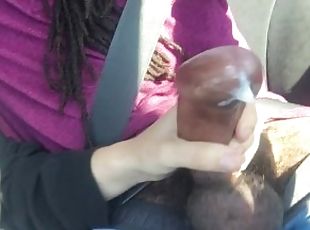 lesbian gives friend handjob in car