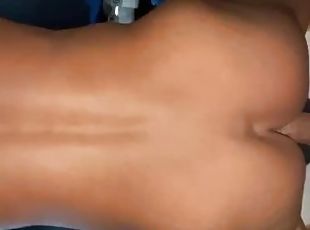 Tight little muscular female jacked back and firm ass draining the nut from my cock
