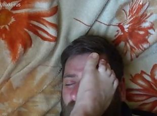 Mistress humiliates foot slave and enjoys his obedience