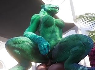 Yiff Lizard Enjoys Human Cock  Furry/Yiff 3D POV Hentai