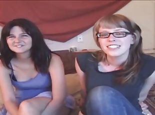 Amateur hairy lesbian fuck with strapon