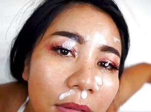 Facial Cumshots for Asian Milf Slut