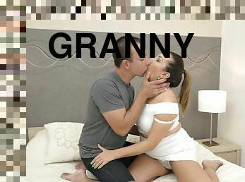 Slutty granny gets facial
