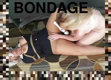 bdsm, bundet, blond, bondage, nylon