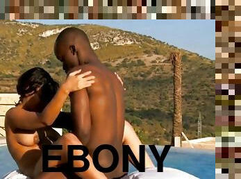 Ebony lovers make love in the morning