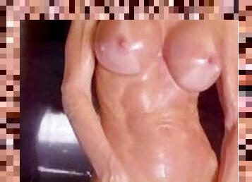 mandi, payudara-besar, mastubasi, puting-payudara, vagina-pussy, amatir, ketat, payudara, mandi-shower, seorang-diri