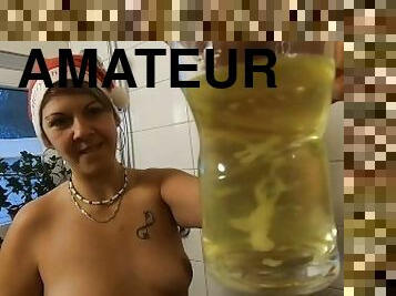 pisser, amateur, fellation, ejaculation-sur-le-corps, maison, couple, hirondelle, point-de-vue, ejaculation, noël