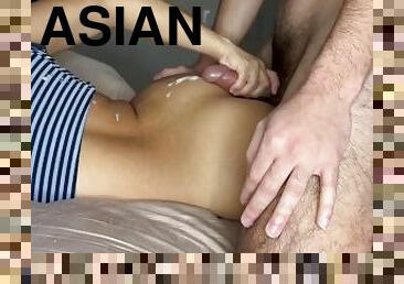 asiatisk, röv, amatör, cumshot, tonåring, latinska, avrunkning, sprut, petit