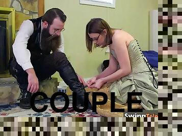 Odd couple strips down when they meet others at the red room