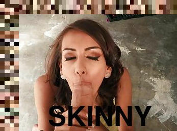 A giant fat dick gives a skinny girl all she can take. Part 2