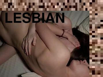 Sensual homemade sex of two young lesbians in the middle of the night