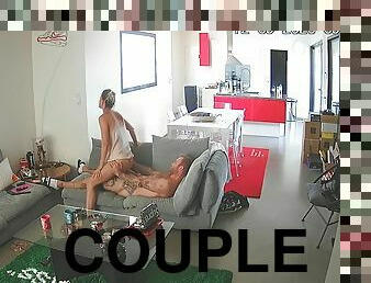 Couple having sex in front of hacked ip cam