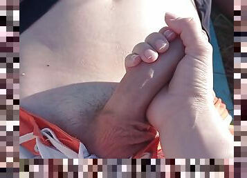 Female Pov Touch The Penis/ Outdoor Jerking Dick/ Public Playing With Dick