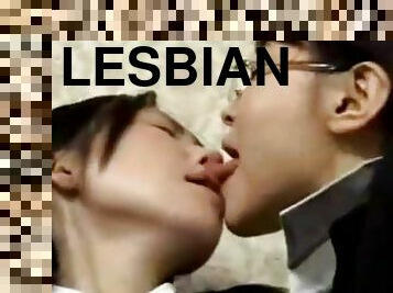 asia, lesbian-lesbian, jepang, berciuman, liar