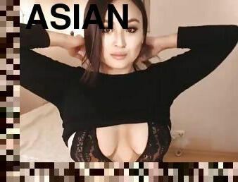 asiático, tetas-grandes, enorme, esposa, amateur, madurita-caliente, mamá, webcam, mona, tetas