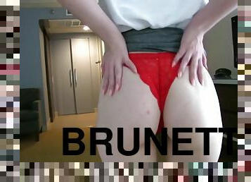 Cute brunette with appetizing butt POV sex