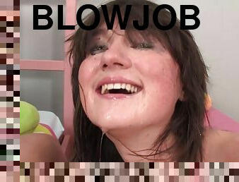 Lustful vixen extreme blowjob adult scene