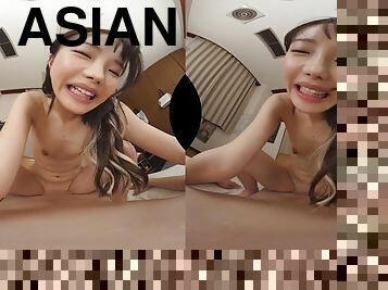 Virtual reality POV hardcore with cumshot with small tits Asian chick