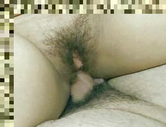 Fucking hairy pussy with big clit