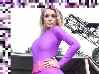 Shiny leotards-katya in purple