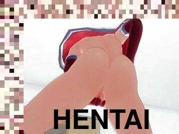 3D HENTAI Best girlfriend Masturbates For You Before Christmas