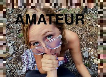 glasögon, masturbation, utomhus, amatör, kamera, voyeur, pov, blond, naturlig, amerikansk