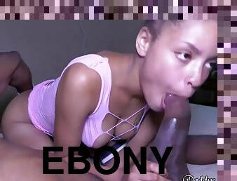 Ebony spinner goes wild gagging on BBC