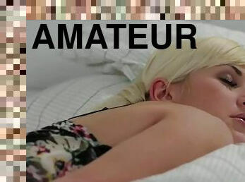 Glamcore euro masturbating in the bedroom
