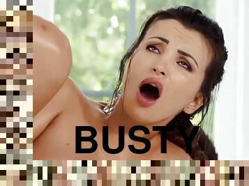 Busty mature Alyssia Kent enjoys oily pussy fuck action