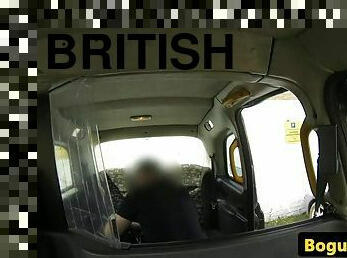 Ass licking british babe doggystyled in taxi