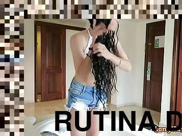 Rutina de cabello rizado