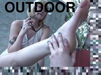 udendørs, amatør, fødder, støvler