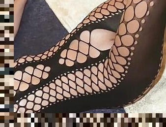 Hot Stepsister In Sexy Fishnet RIDES COCK UNTIL EXHAUSTION!