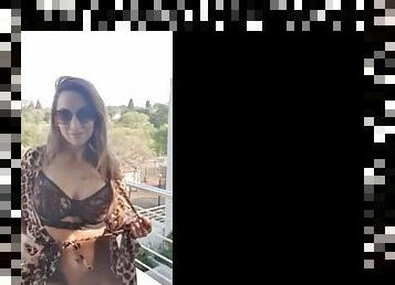 Sex with a bitch on a balcony in germany