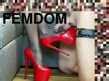 Femdom foot fetish and huge cumshot scene