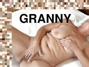 Naughtiest granny lili wanks off before big cock insetion