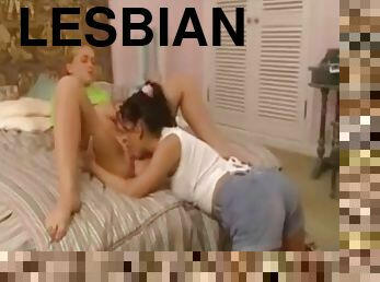 Horney lesbians slow licking