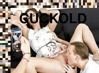 HUNT4K. Cuckold is watching and jerking off while