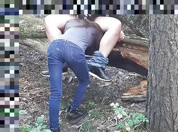 Peeking out in the woods sex with two lesbians - Lesbian-illusion
