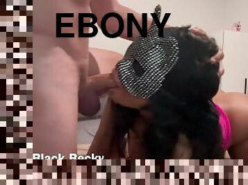 Ebony Sloppy DEEPTHROATED Blowjob Masked  Black Becky