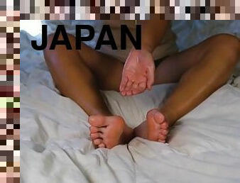 amador, adolescente, japonesa, massagem, pés, fetiche, sozinho, pernas, dedos-do-pé
