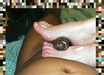 Arched Soles Glide Across His Shaft Until He Explodes