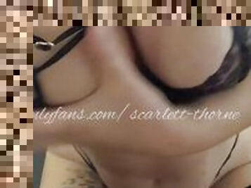 Quickie JOI Aussie blonde lingerie stockings