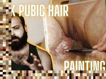 JOI OF PAINTING EPISODE 108 - Hairy Pussy Painting and Close Up